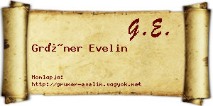 Grüner Evelin névjegykártya